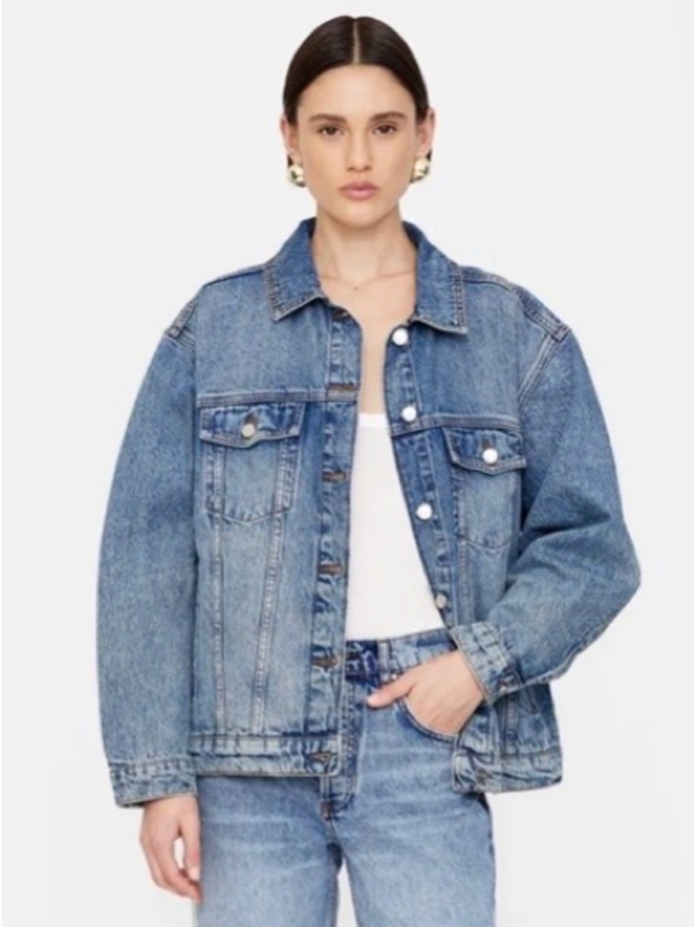ANINE BING Rory Jacket Vintage Indigo Like New